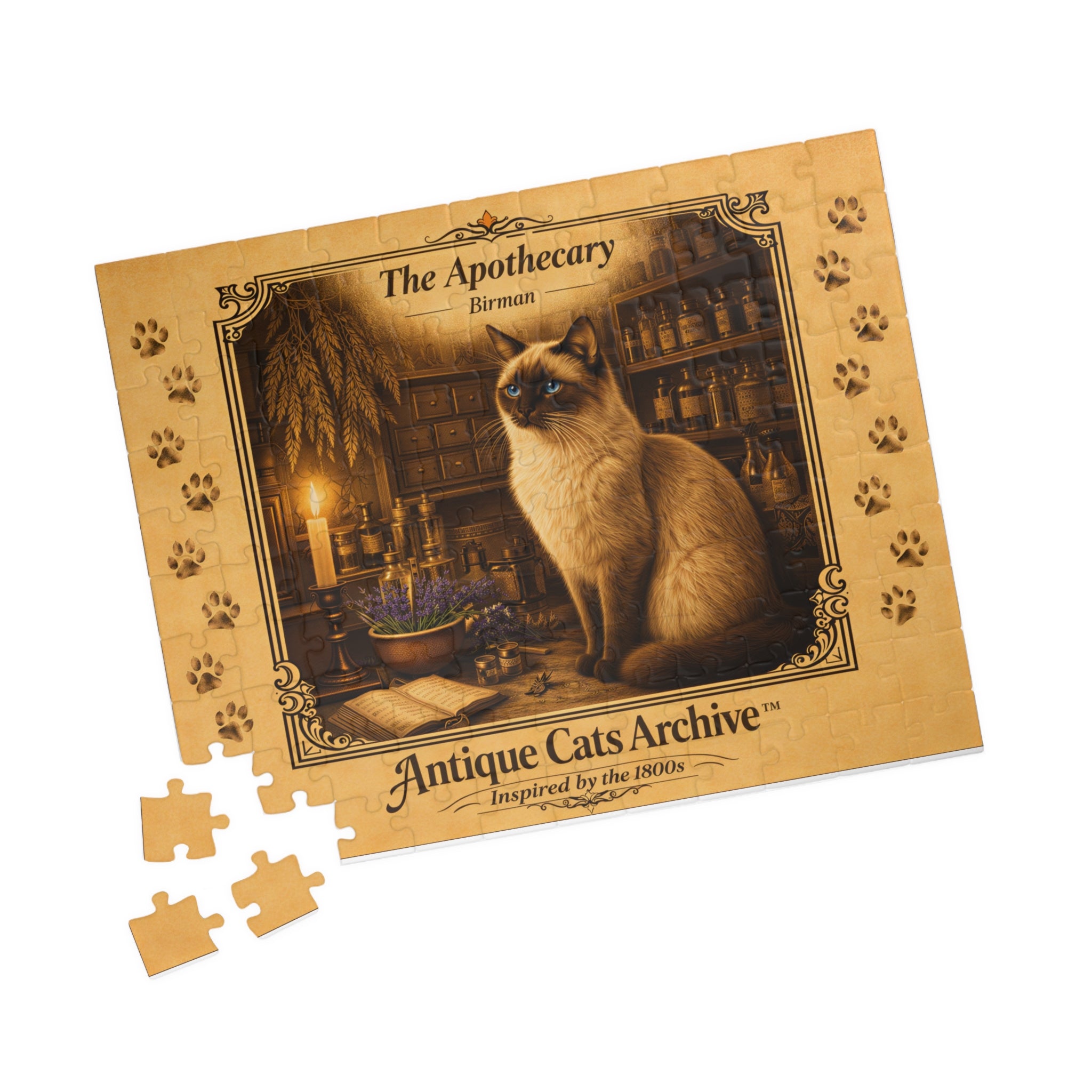 The Apothecary Birman Cat Puzzle | Antique Cats Archive 252-520-1014 pc