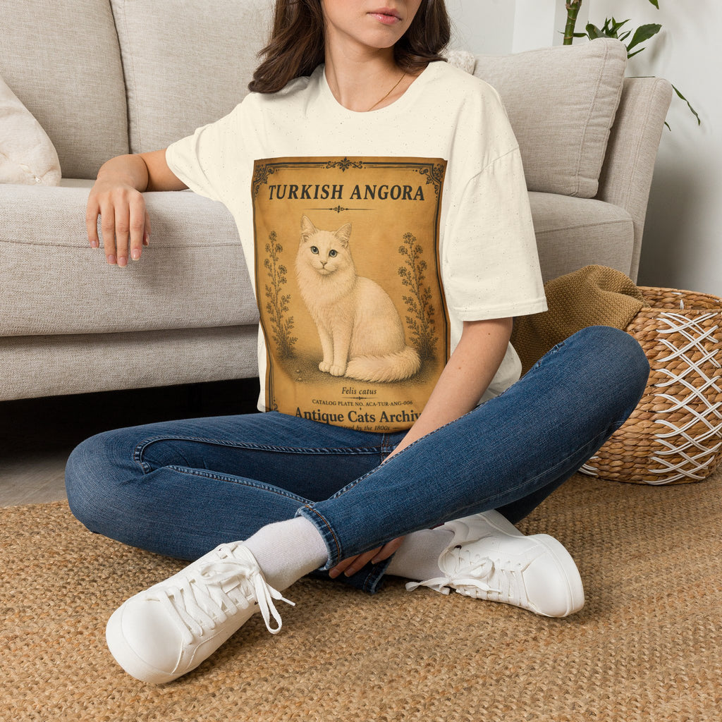 Turkish Angora Cat T-Shirt | Vintage Cat Illustration | Antique Cats Archive™