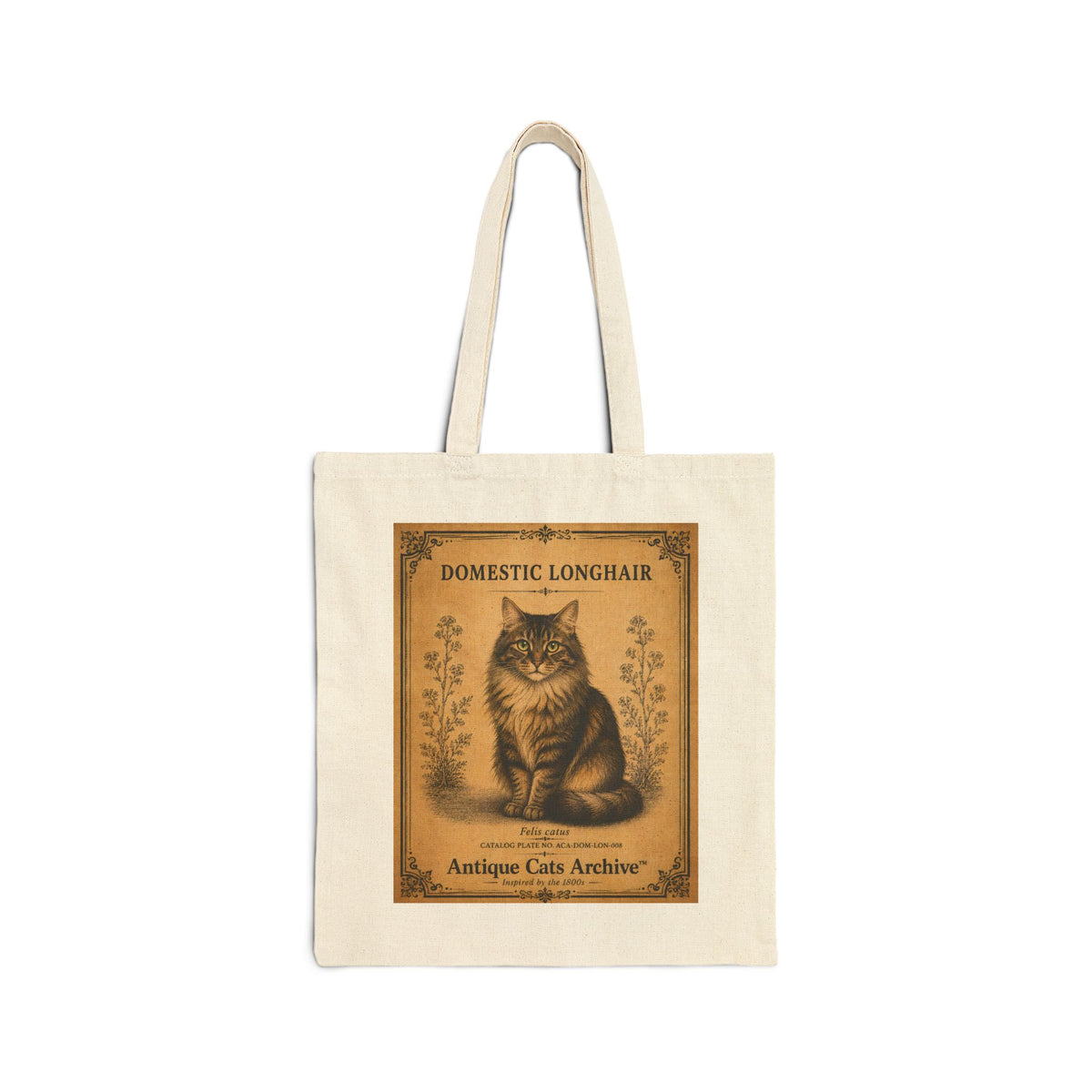 Domestic Longhair Vintage Cat Poster Tote Bag | Antique Cats Archive