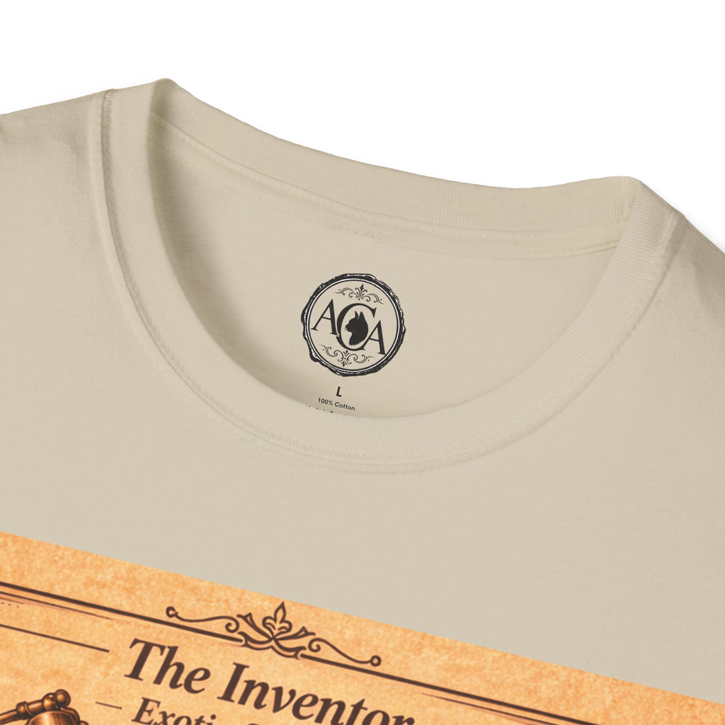 Antique Cats Archive™ Entry No. ACA-014-INV “The Inventor” Exotic Shorthair Cat T-Shirt – Vintage 1800s Engraving Style