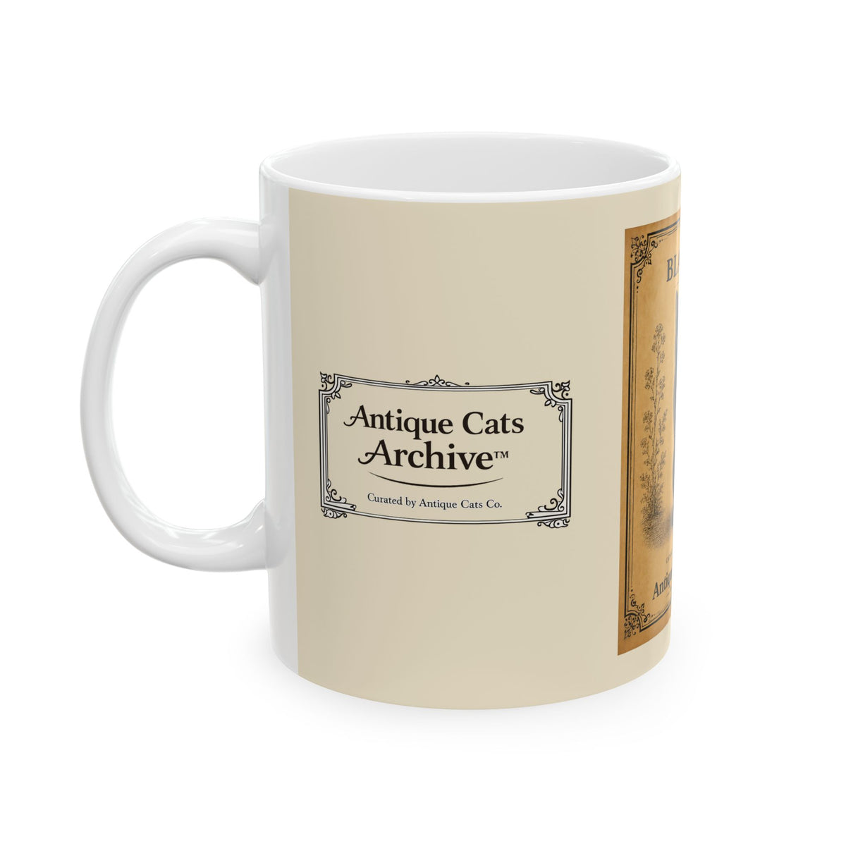 Vintage Black Cat Ceramic Mug — Antique Cats Archive (11oz)