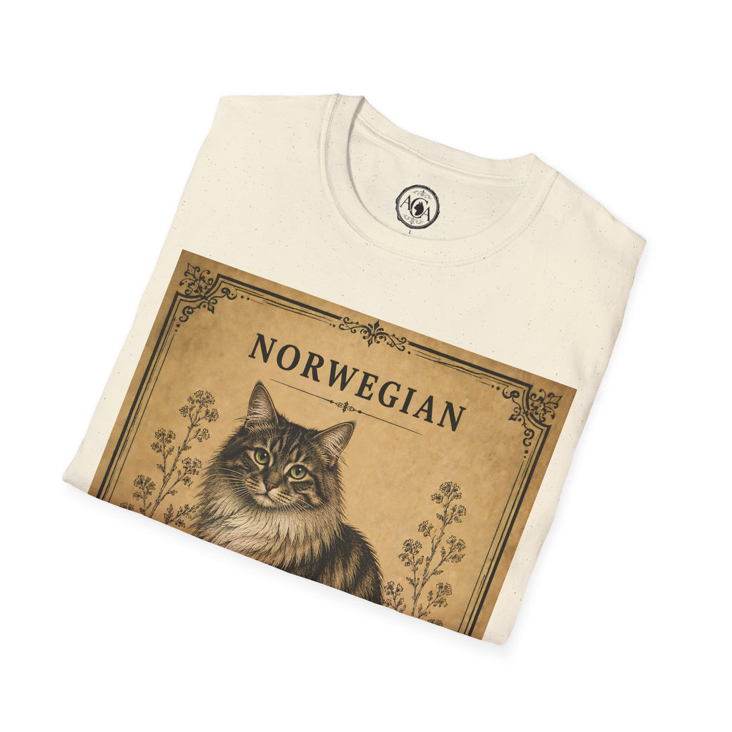 Norwegian Forest Cat T-Shirt | Vintage Cat Illustration | Antique Cats Archive™