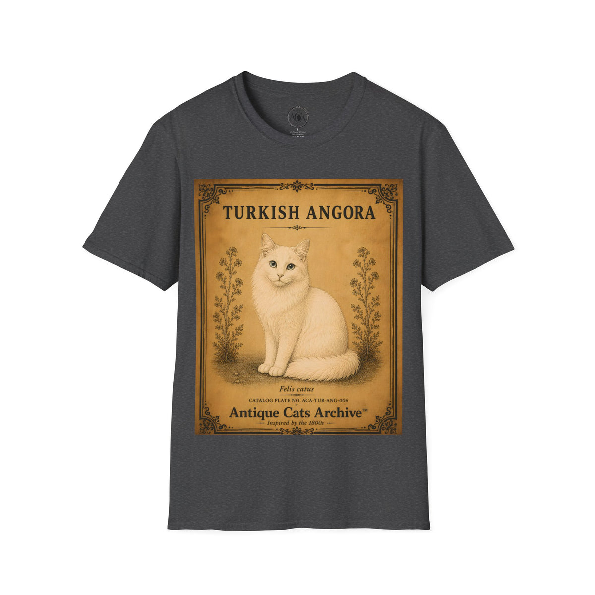 Turkish Angora Cat T-Shirt | Vintage Cat Illustration | Antique Cats Archive™