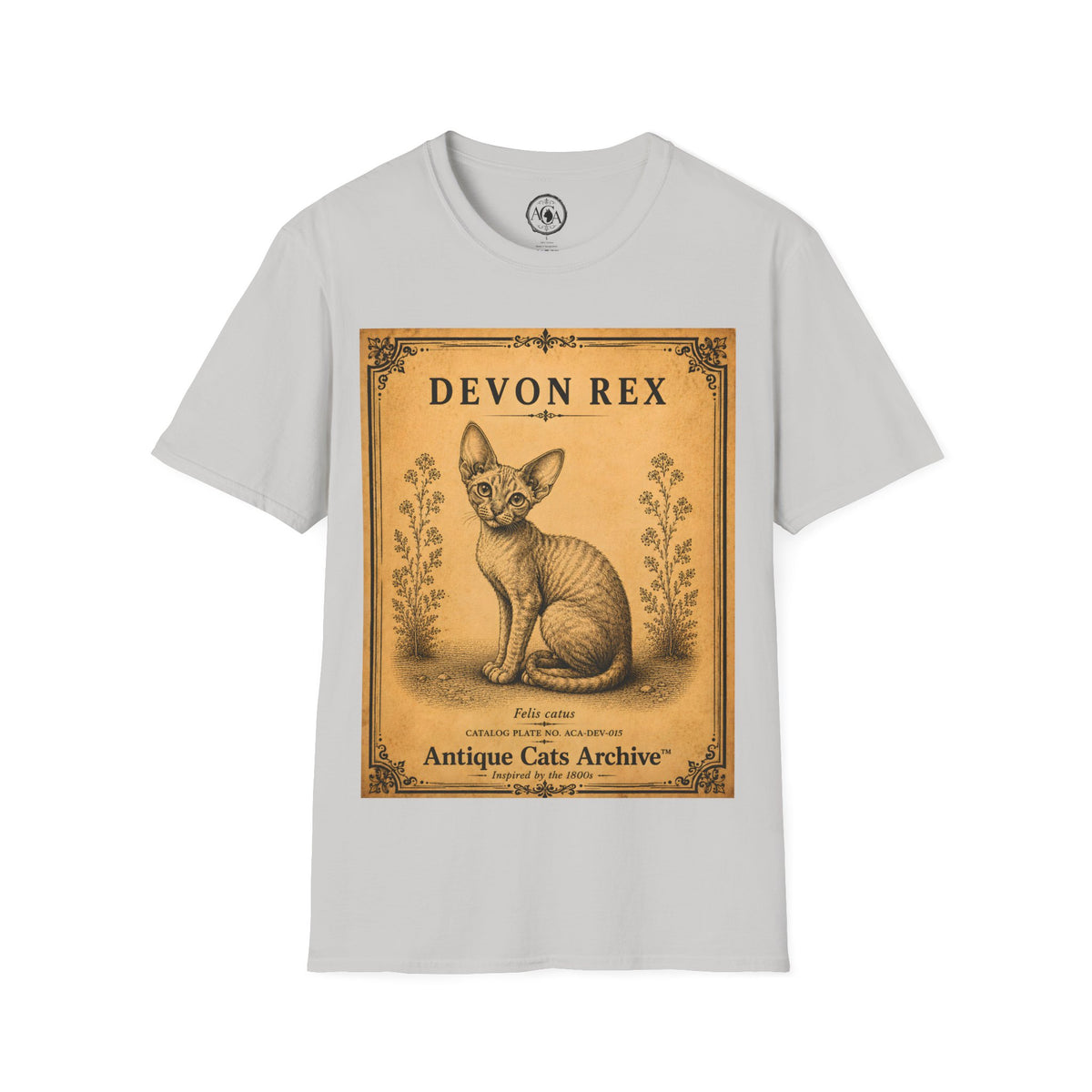 Devon Rex Cat T-Shirt | Vintage Cat Illustration | Antique Cats Archive™