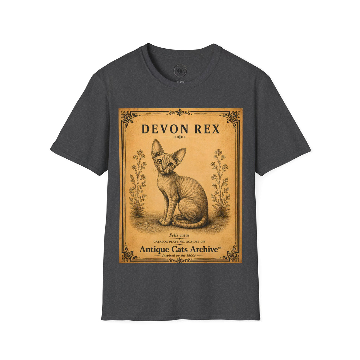 Devon Rex Cat T-Shirt | Vintage Cat Illustration | Antique Cats Archive™