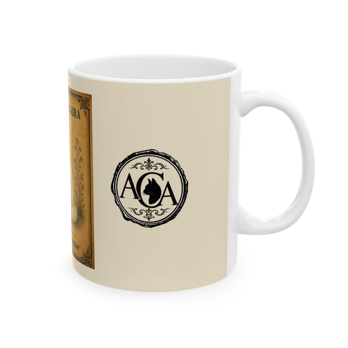 Vintage Turkish Angora Cat Ceramic Mug — Antique Cats Archive Tea & Coffee Mug (11oz)