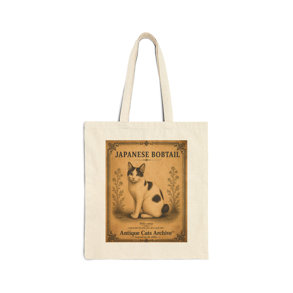 Japanese Bobtail Vintage Cat Poster Tote Bag | Antique Cats Archive