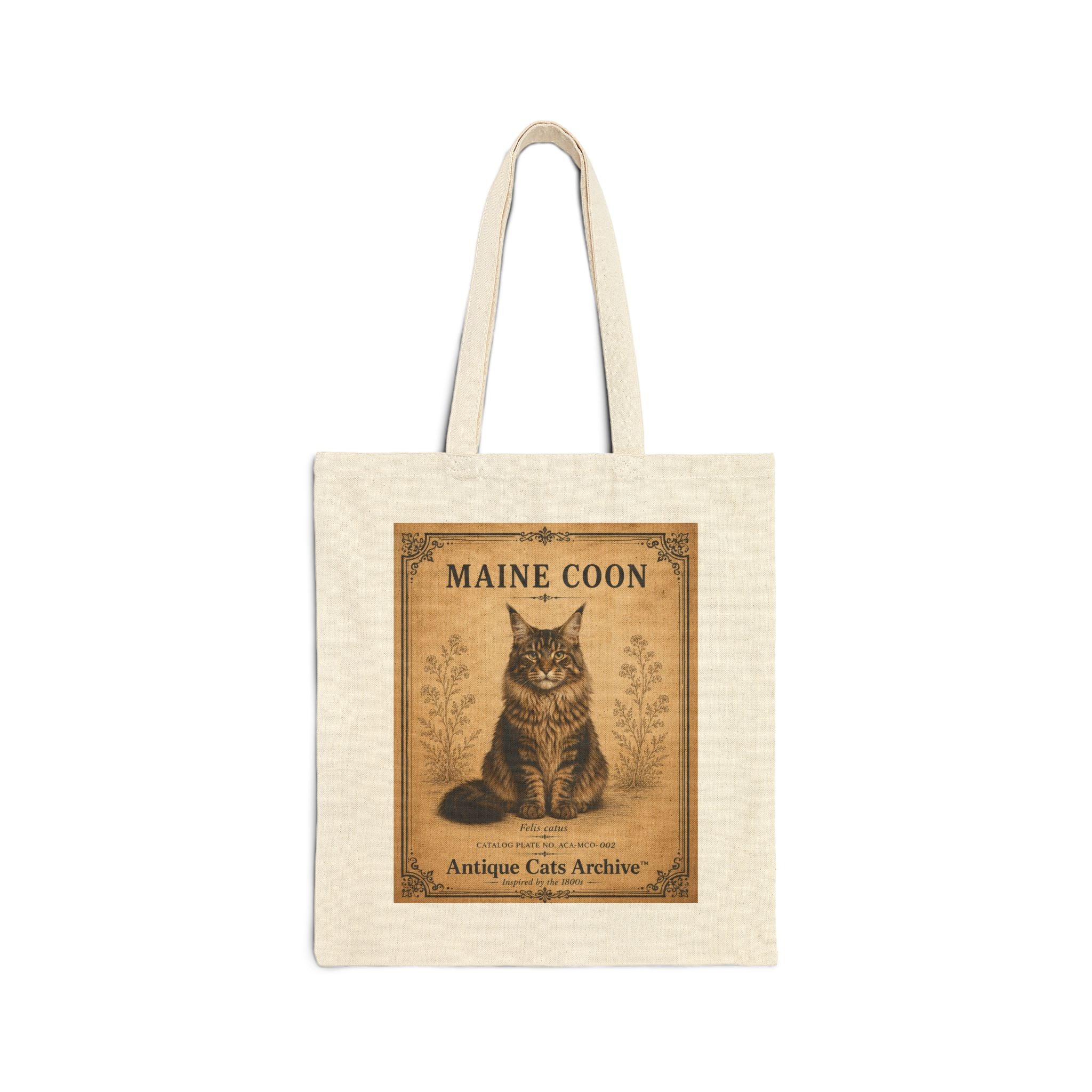 Maine Coon Vintage Poster Tote Bag | Antique Cats Archive