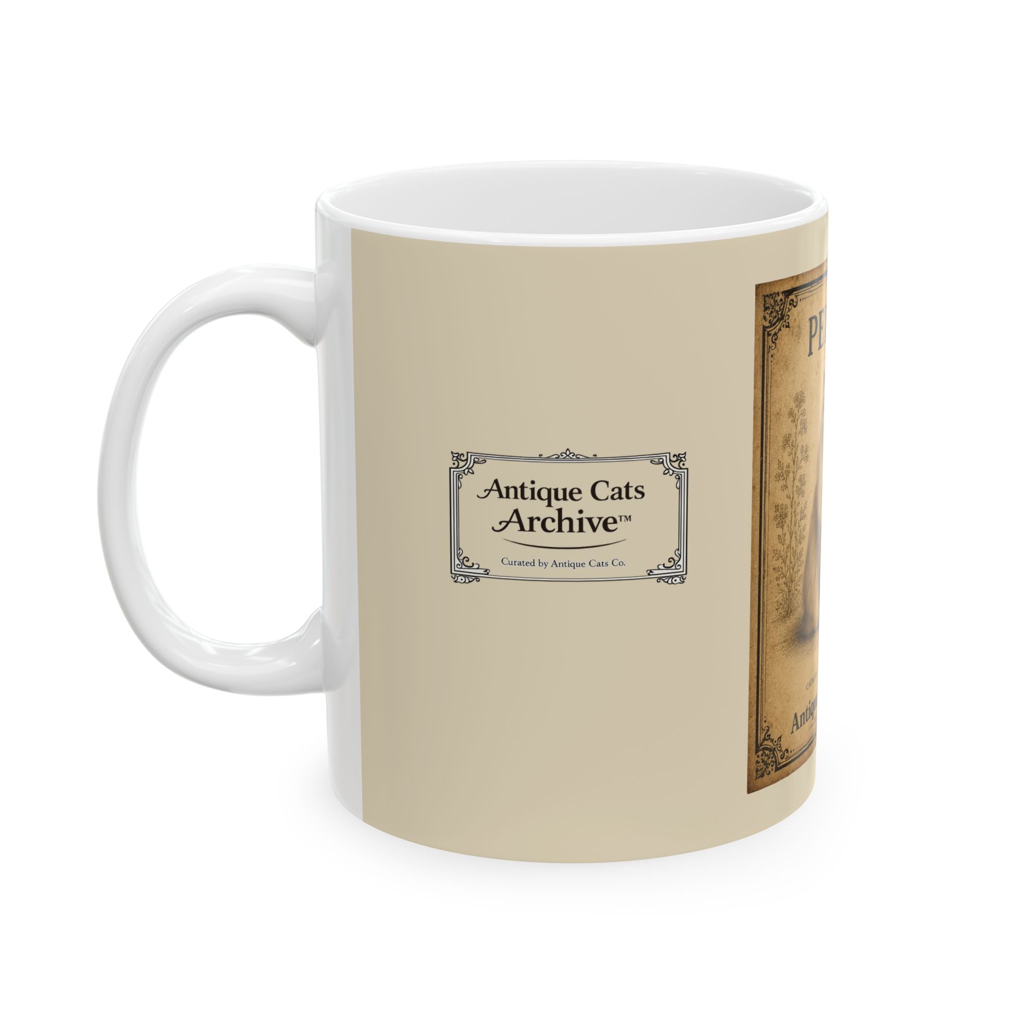 Persian Cat Antique Cats Archive Mug | Ceramic Coffee Tea Mug