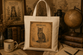Bengal Cat Vintage Poster Tote Bag | Antique Cats Archive Cotton Canvas