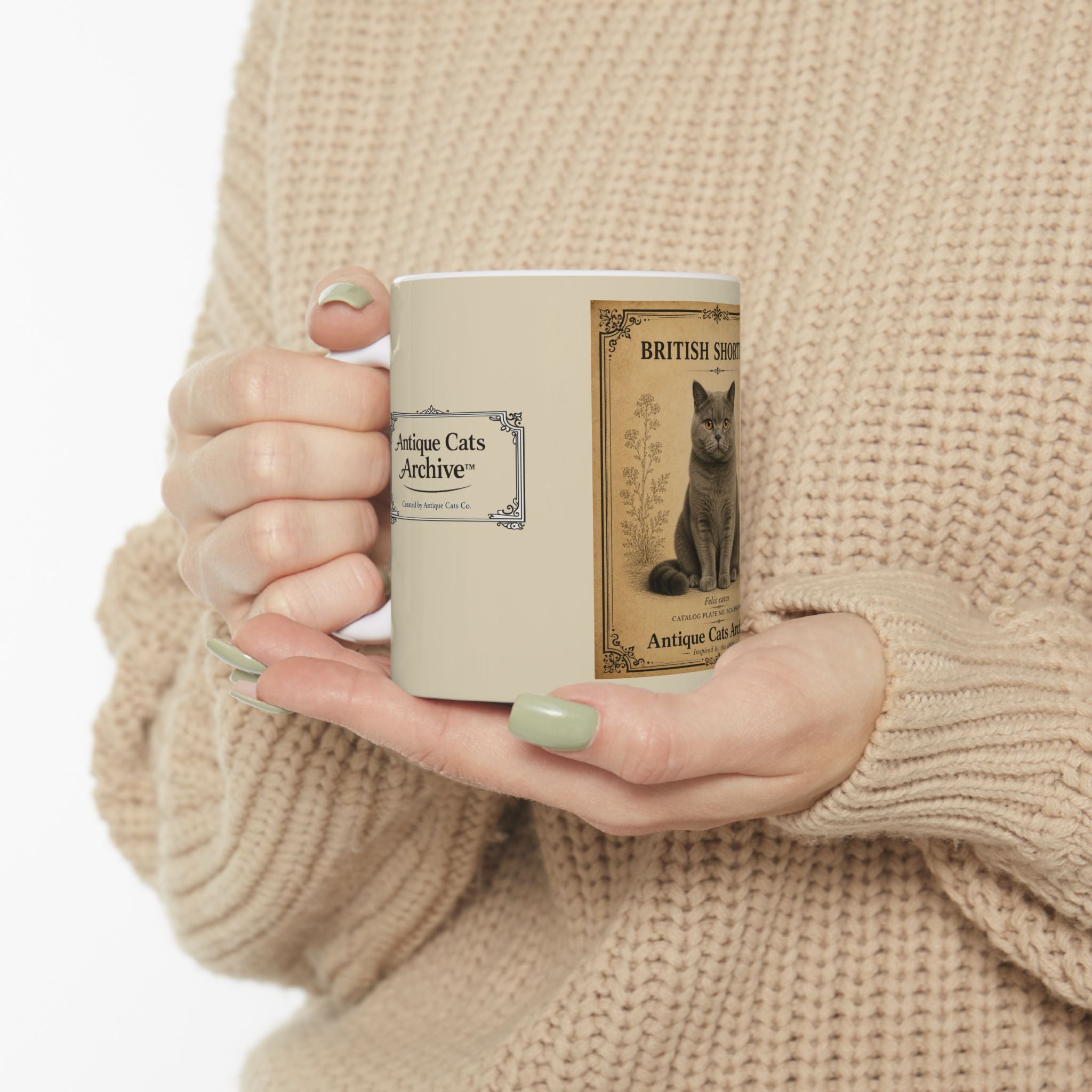British Shorthair Cat Mug 11 oz. | Antique Cats Archive