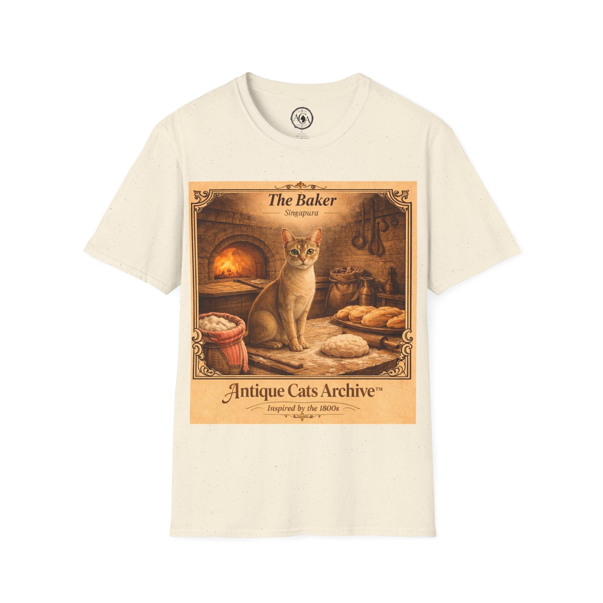 Antique Cats Archive™ Entry No. ACA-005-FND “The Baker” Tabby Cat T-Shirt – Vintage 1800s Engraving StyleThe Baker