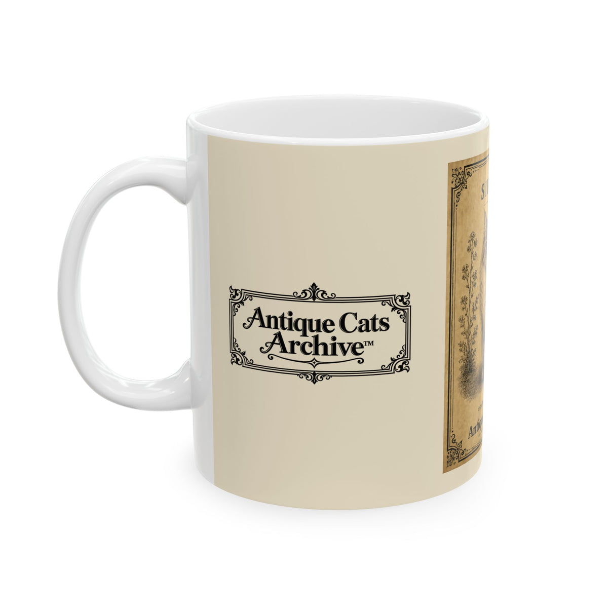 Vintage Siberian Cat Ceramic Mug - Antique Cats Archive Tea & Coffee Cup (11oz)
