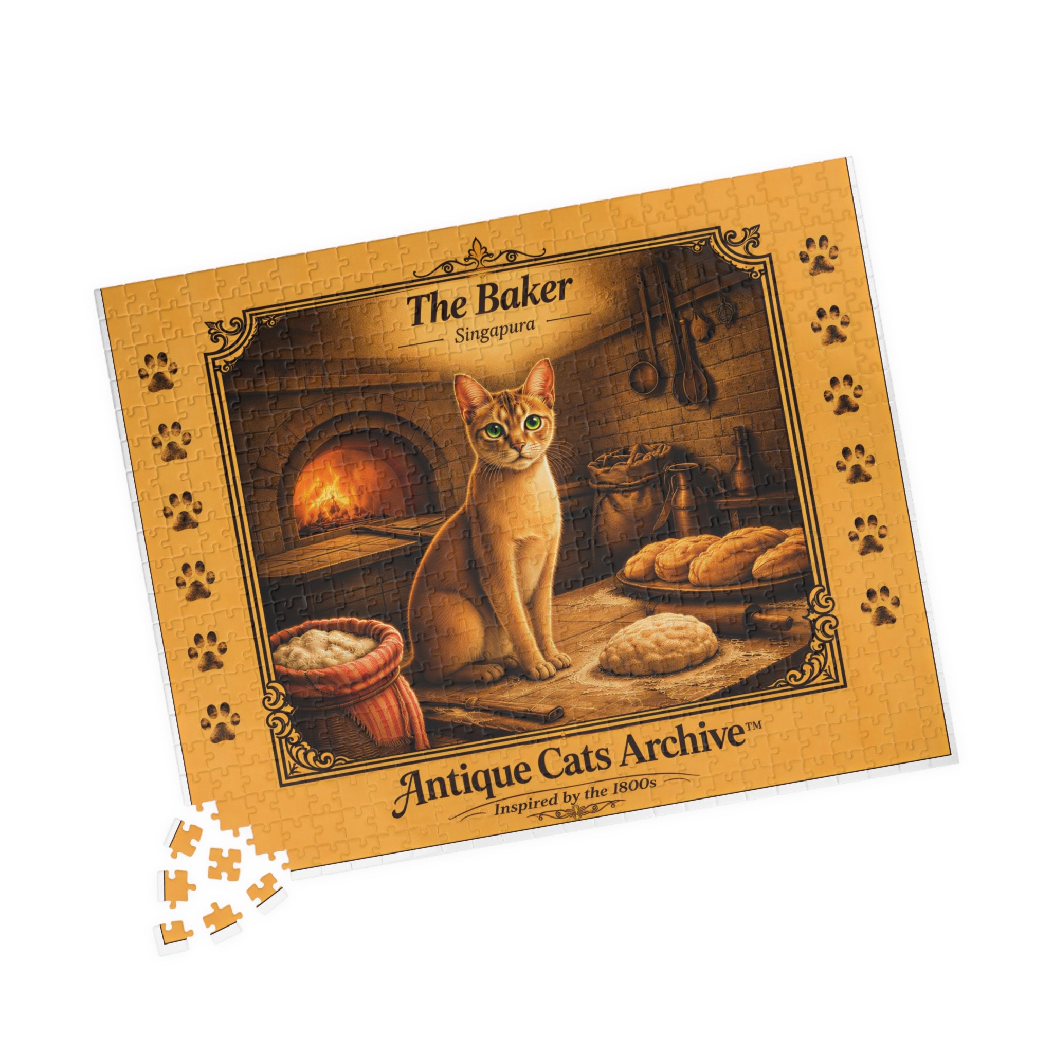 Antique Cats Archive Baker Cat Puzzle | Jigsaw Puzzle 110 or 520 Pieces