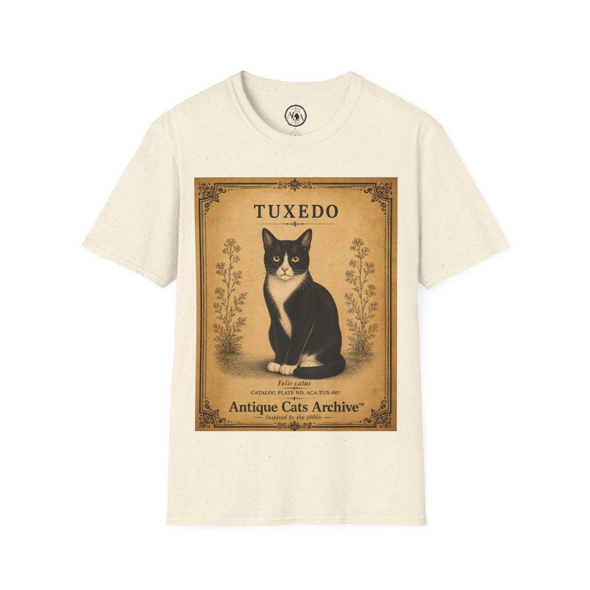 Tuxedo Cat T-Shirt | Vintage Cat Illustration | Antique Cats Archive™