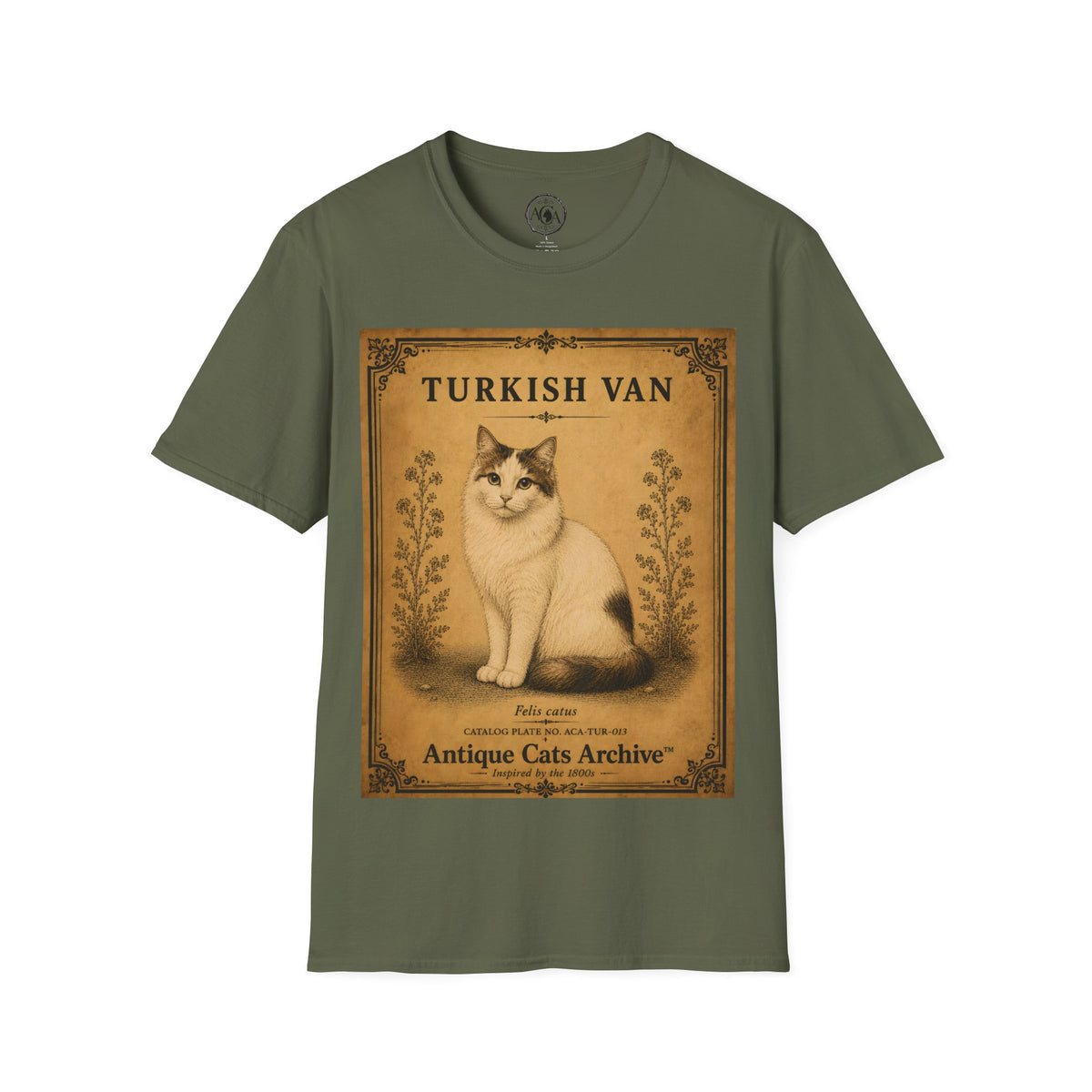 Turkish Van Cat T-Shirt | Vintage Cat Illustration | Antique Cats Archive™