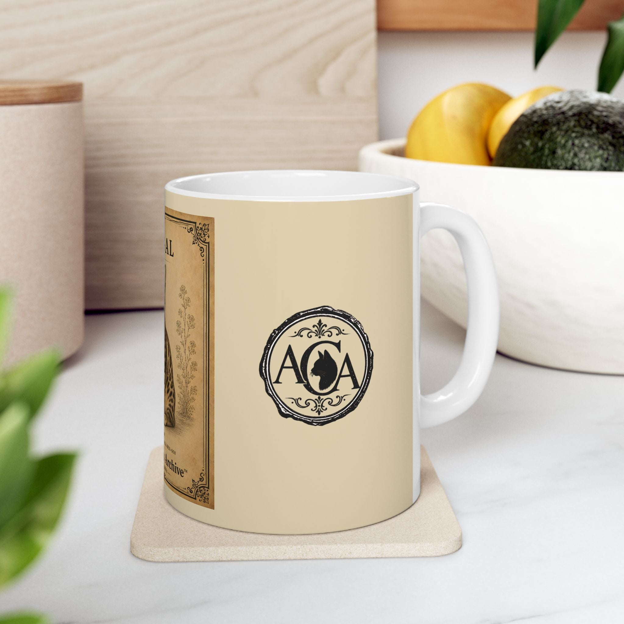Bengal Cat Vintage Poster Mug | Antique Cats Archive Ceramic Mug