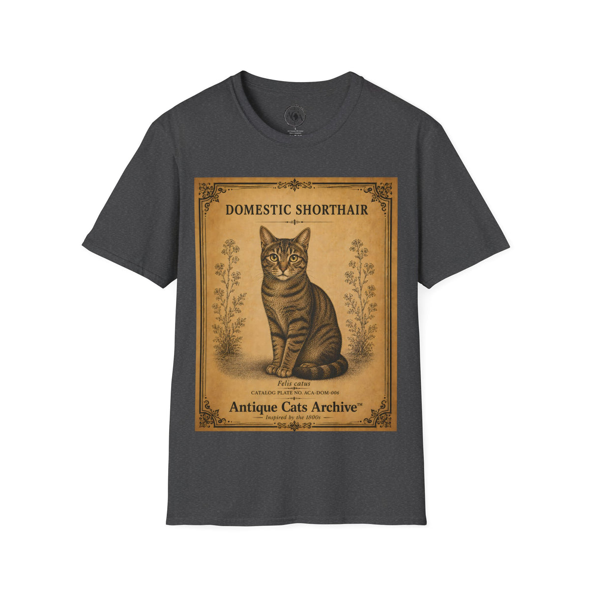 Domestic Shorthair Cat T-Shirt | Vintage Cat Illustration | Antique Cats Archive™