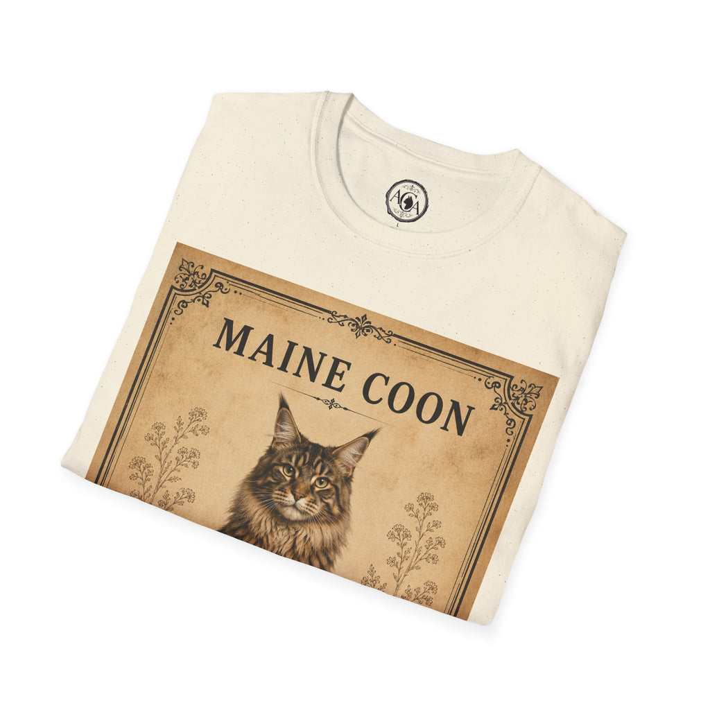 Maine Coon Cat T-Shirt | Vintage Cat Illustration | Antique Cats Archive™