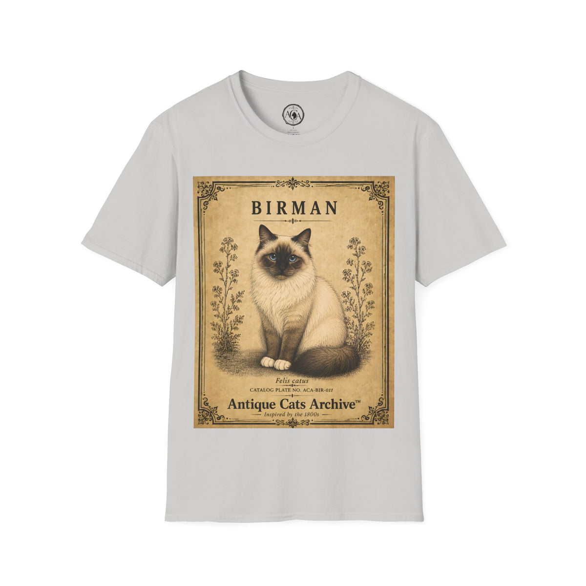 Birman Cat T-Shirt | Vintage Cat Illustration | Antique Cats Archive™