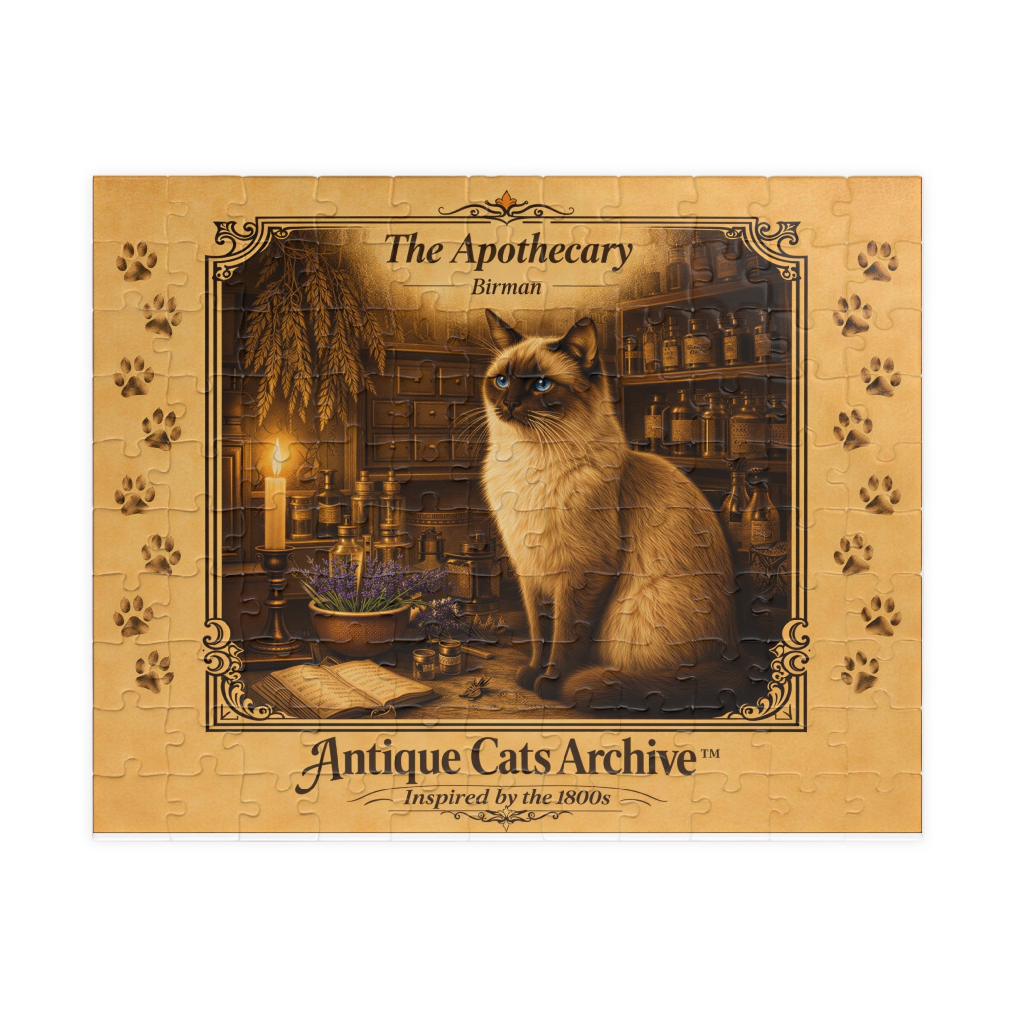The Apothecary Birman Cat Puzzle | Antique Cats Archive 252-520-1014 pc