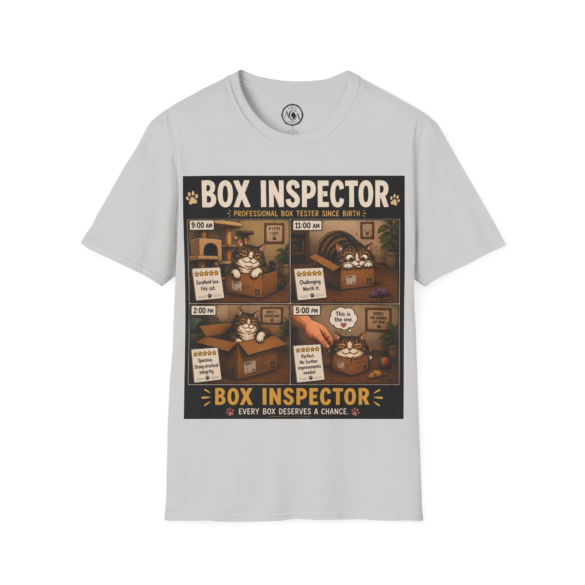 Funny Cat Shirt, Box Inspector, Professional Box Tester Since Birth, Cat Lover Gift, Cat Humor Tee, Cat Owner Gift