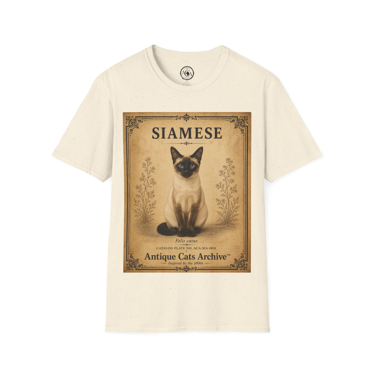 Siamese Cat T-Shirt | Vintage Cat Illustration | Antique Cats Archive™