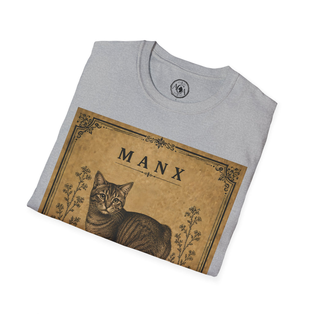Manx Cat T-Shirt | Vintage Cat Illustration | Antique Cats Archive™