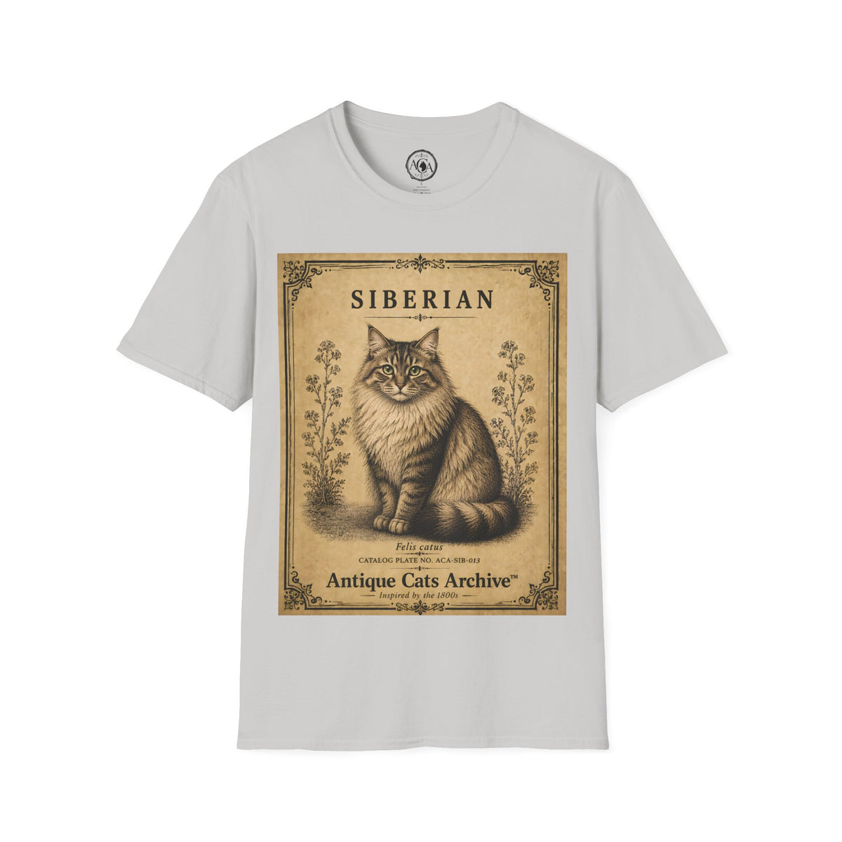 Siberian Cat T-Shirt | Vintage Cat Illustration | Antique Cats Archive™