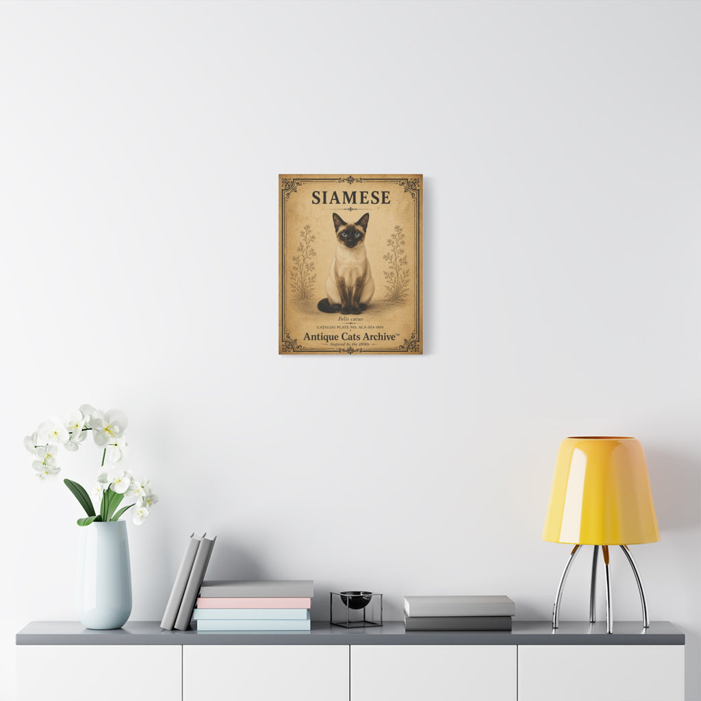 Siamese Cat Canvas | Vintage Antique Cats Archive Wall Art