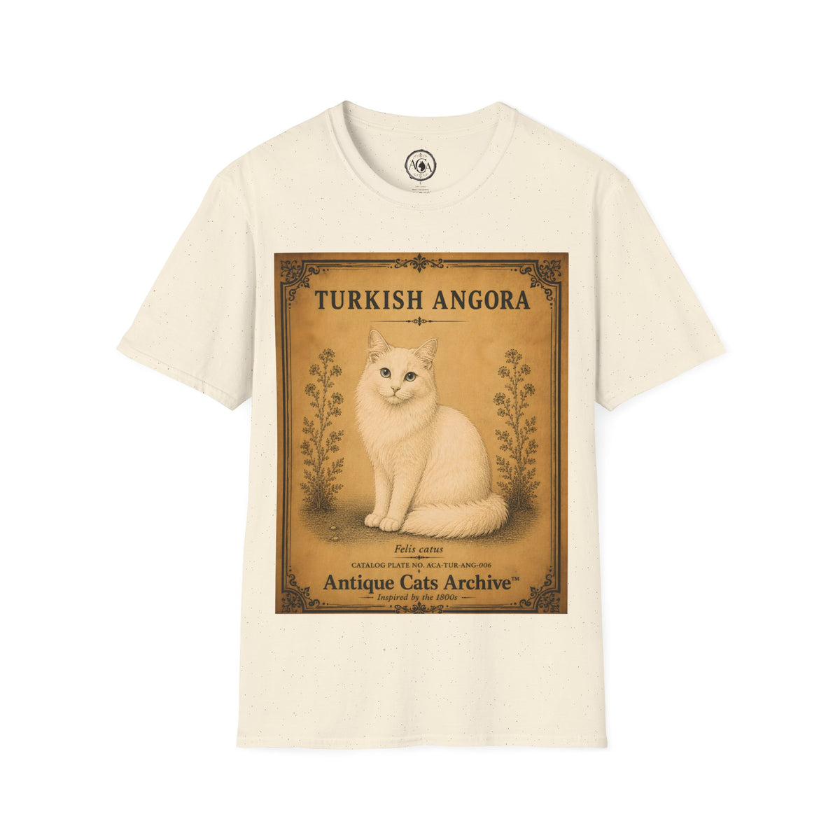 Turkish Angora Cat T-Shirt | Vintage Cat Illustration | Antique Cats Archive™