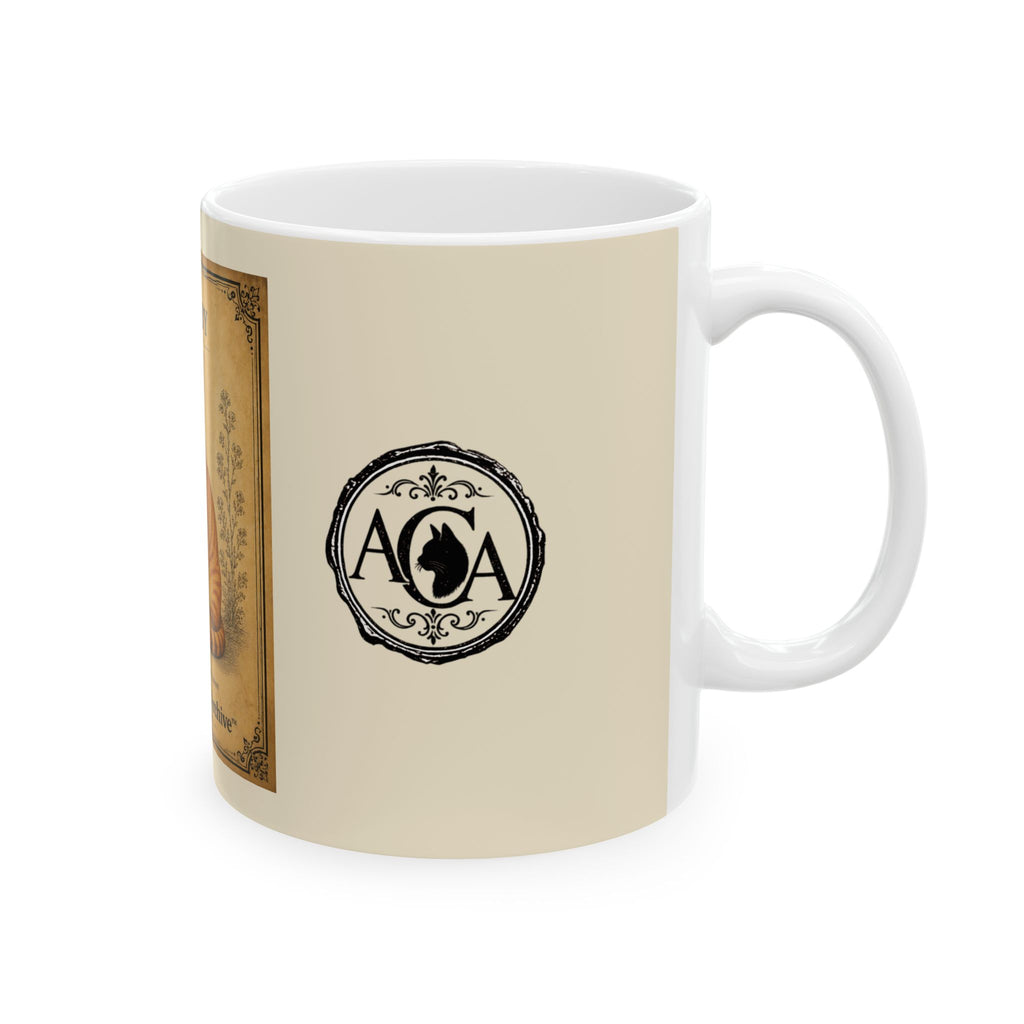 Vintage Tabby Cat Ceramic Mug — Antique Cats Archive Coffee Cup (11oz)