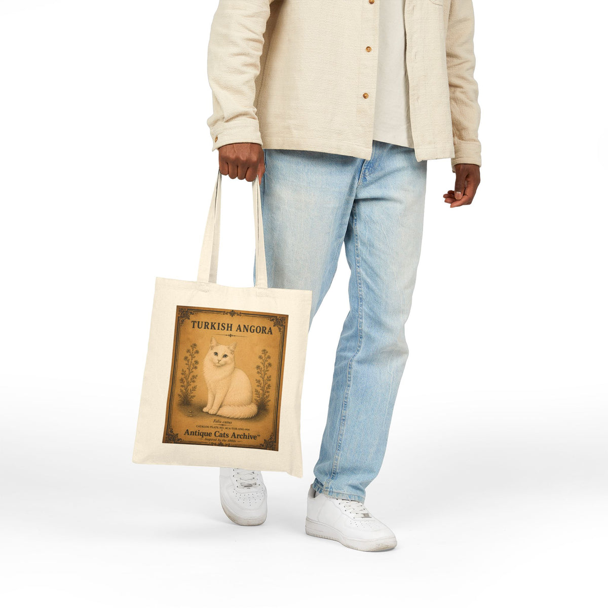 Turkish Angora Vintage Cat Poster Tote Bag | Antique Cats Archive