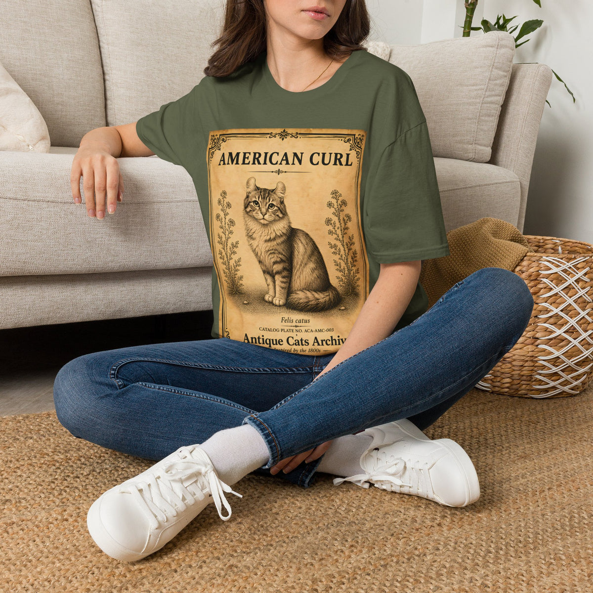 American Curl Vintage Cat T-Shirt – Antique Cats Archive Graphic Tee