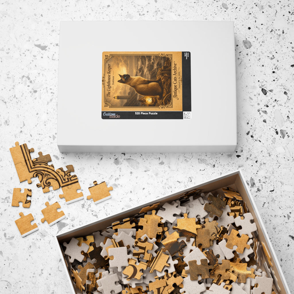 Lighthouse Keeper Cat Jigsaw Puzzle — Antique Cats Archive (520 pcs)