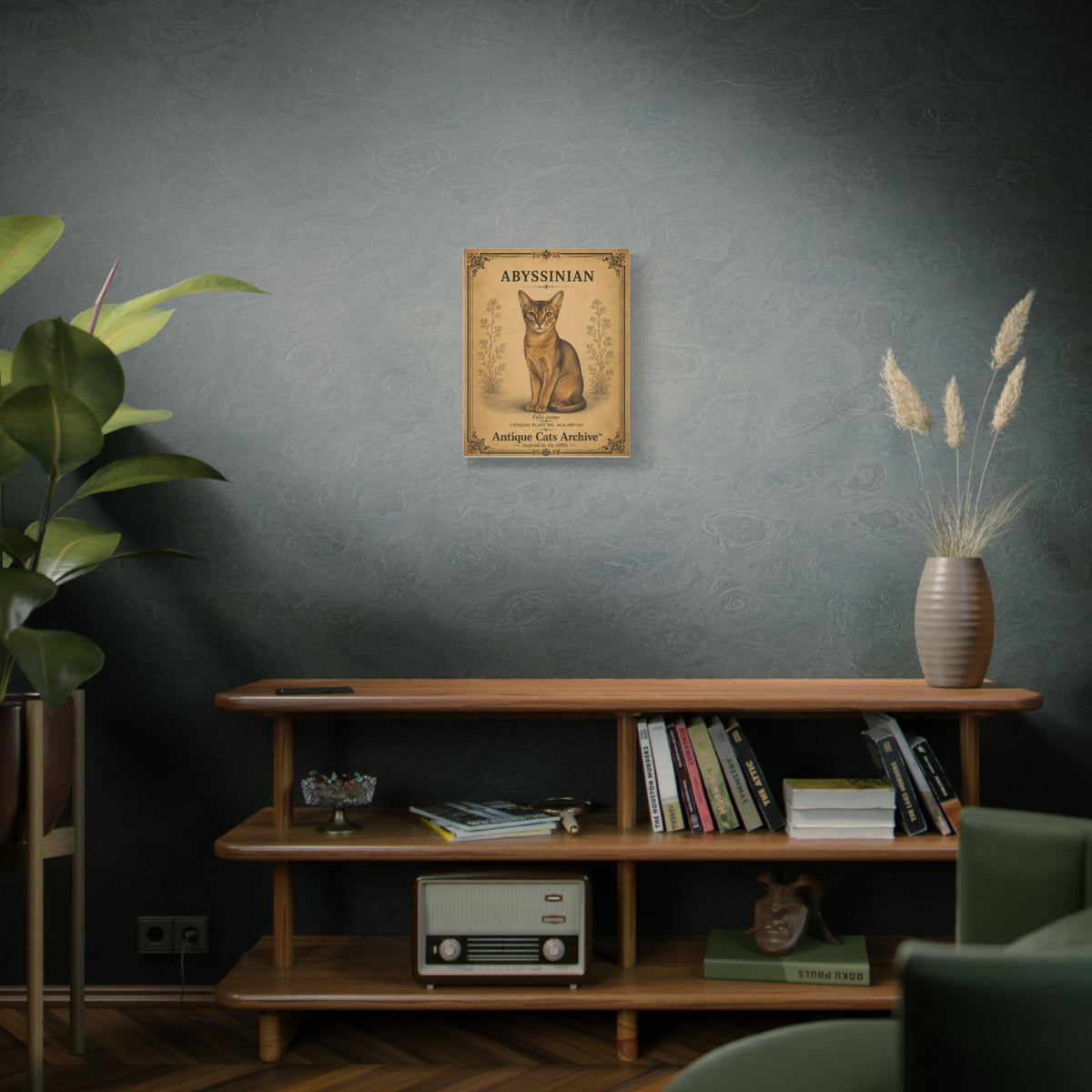 Abyssinian Cat Canvas | Vintage Antique Cats Archive Wall Art