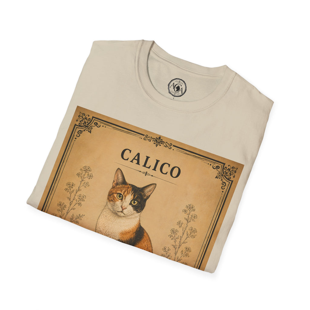 Calico Cat T-Shirt | Vintage Cat Illustration | Antique Cats Archive™