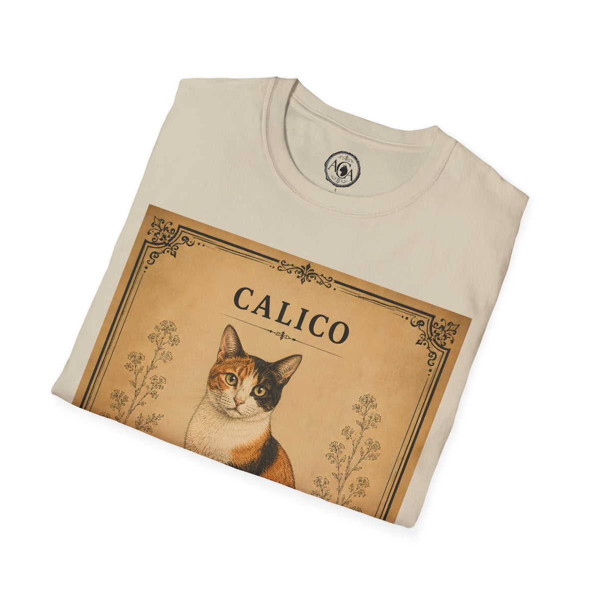 Calico Cat T-Shirt | Vintage Cat Illustration | Antique Cats Archive™