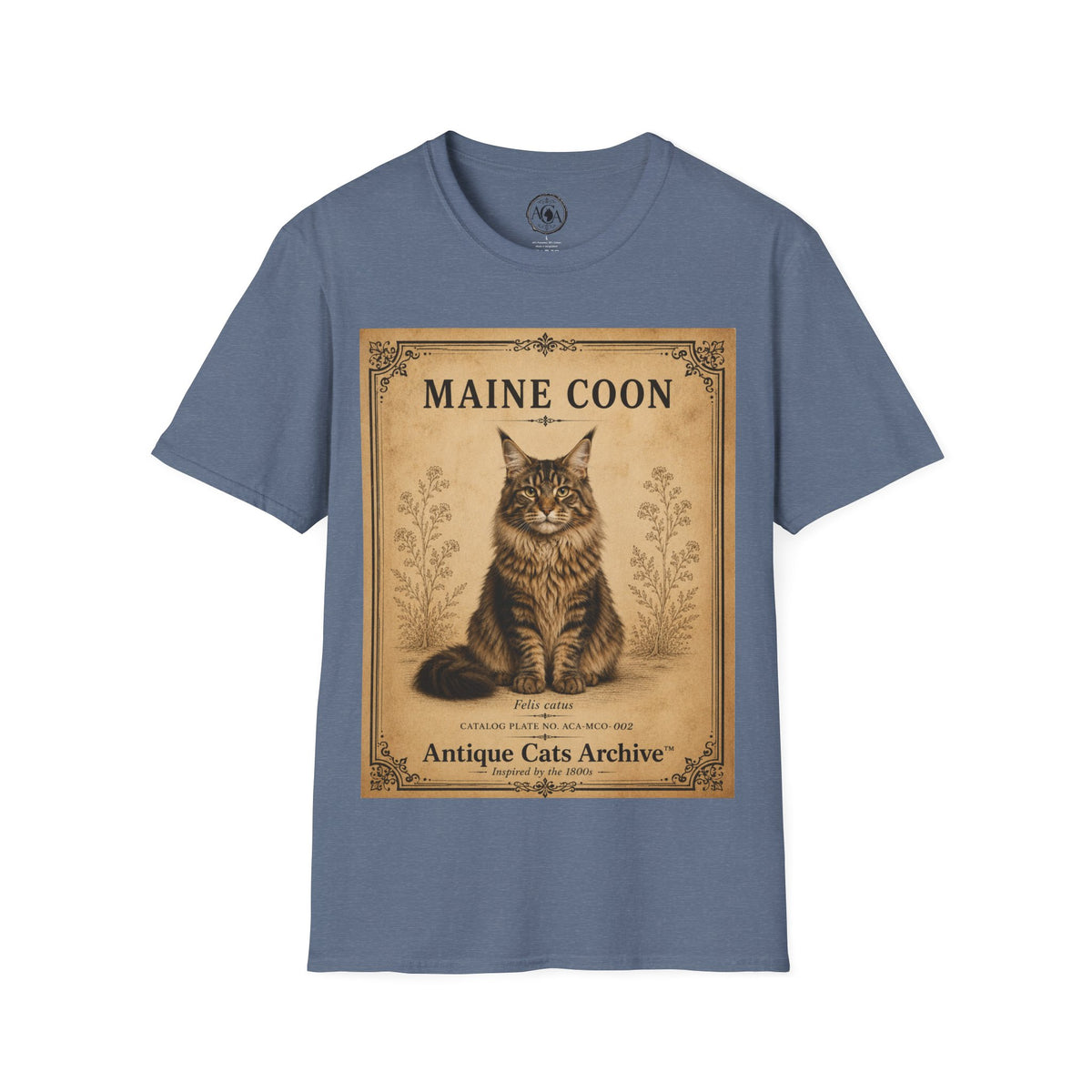 Maine Coon Cat T-Shirt | Vintage Cat Illustration | Antique Cats Archive™