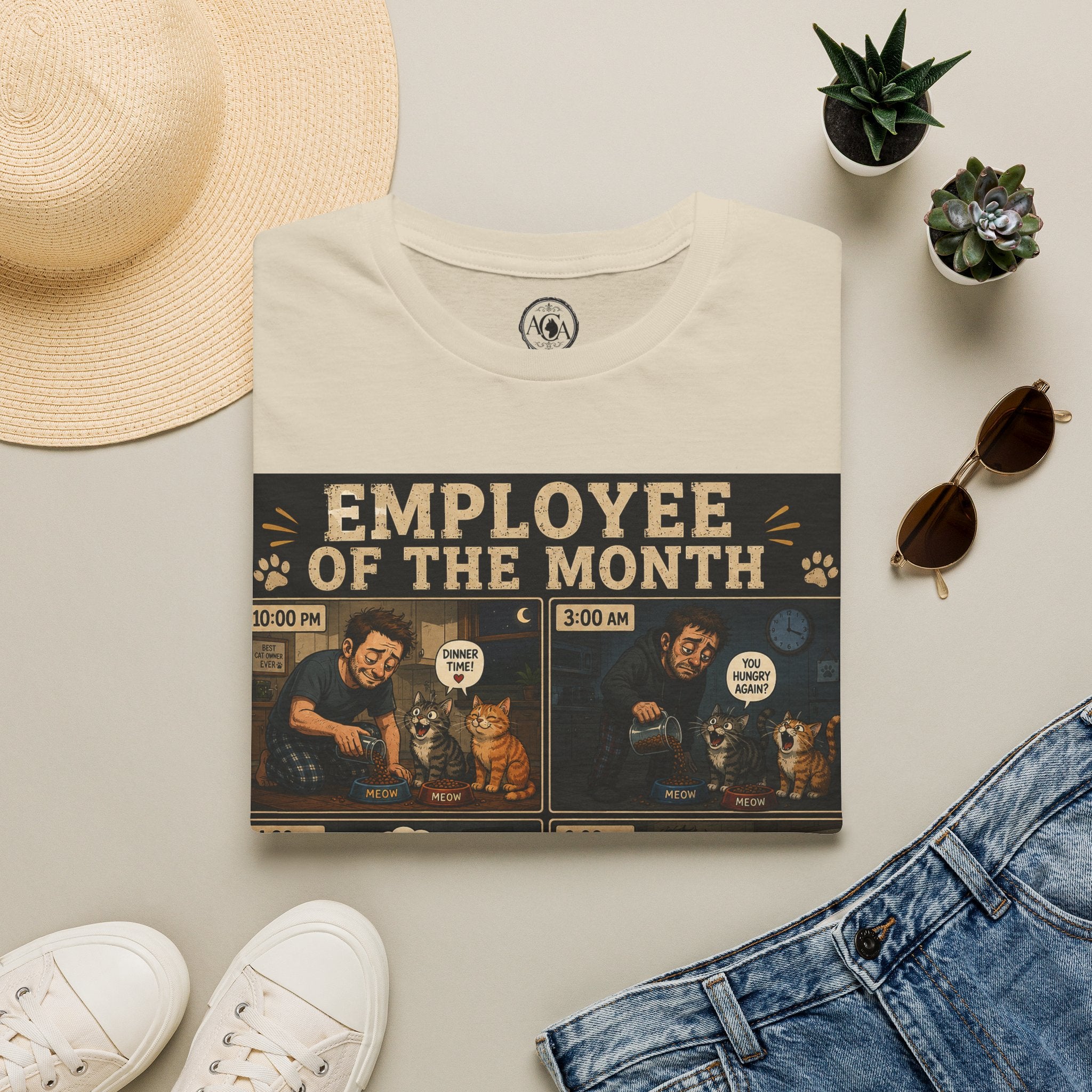 Funny Cat Owner Shirt, Employee of the Month 85 Months Running, Cat Lover Gift, Cat Dad Humor Tee, Cat Parent Shirt