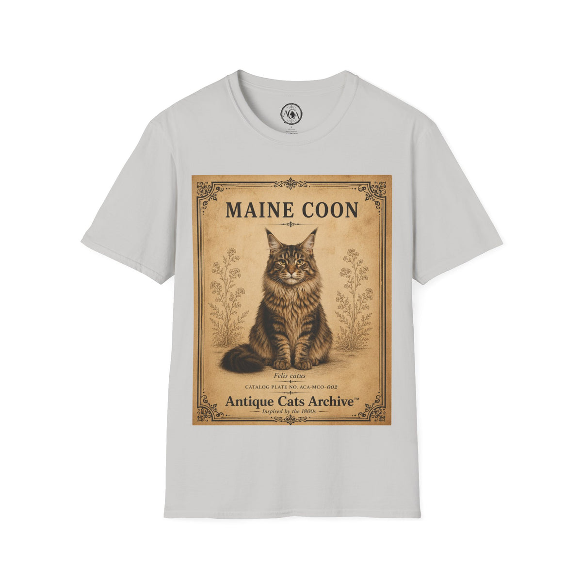 Maine Coon Cat T-Shirt | Vintage Cat Illustration | Antique Cats Archive™