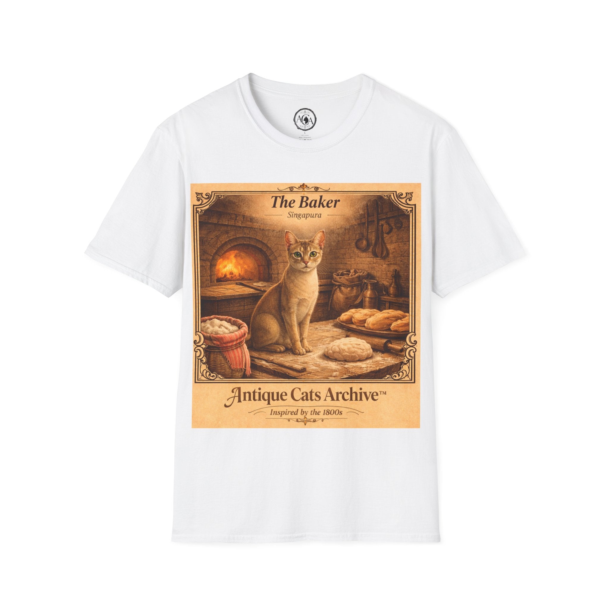 Antique Cats Archive™ Entry No. ACA-005-FND “The Baker” Tabby Cat T-Shirt – Vintage 1800s Engraving StyleThe Baker