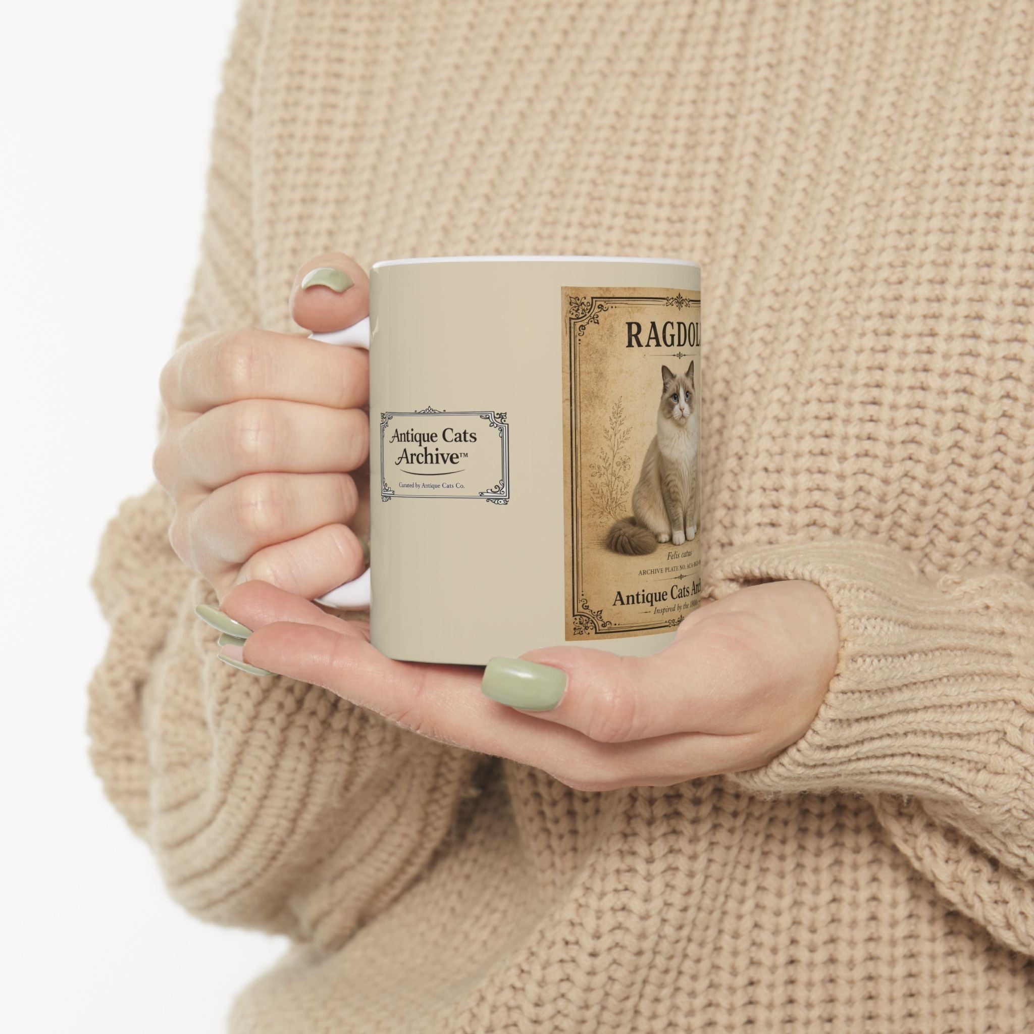 Ragdoll Cat Portrait Mug | Antique Cats Archive Ceramic Mug