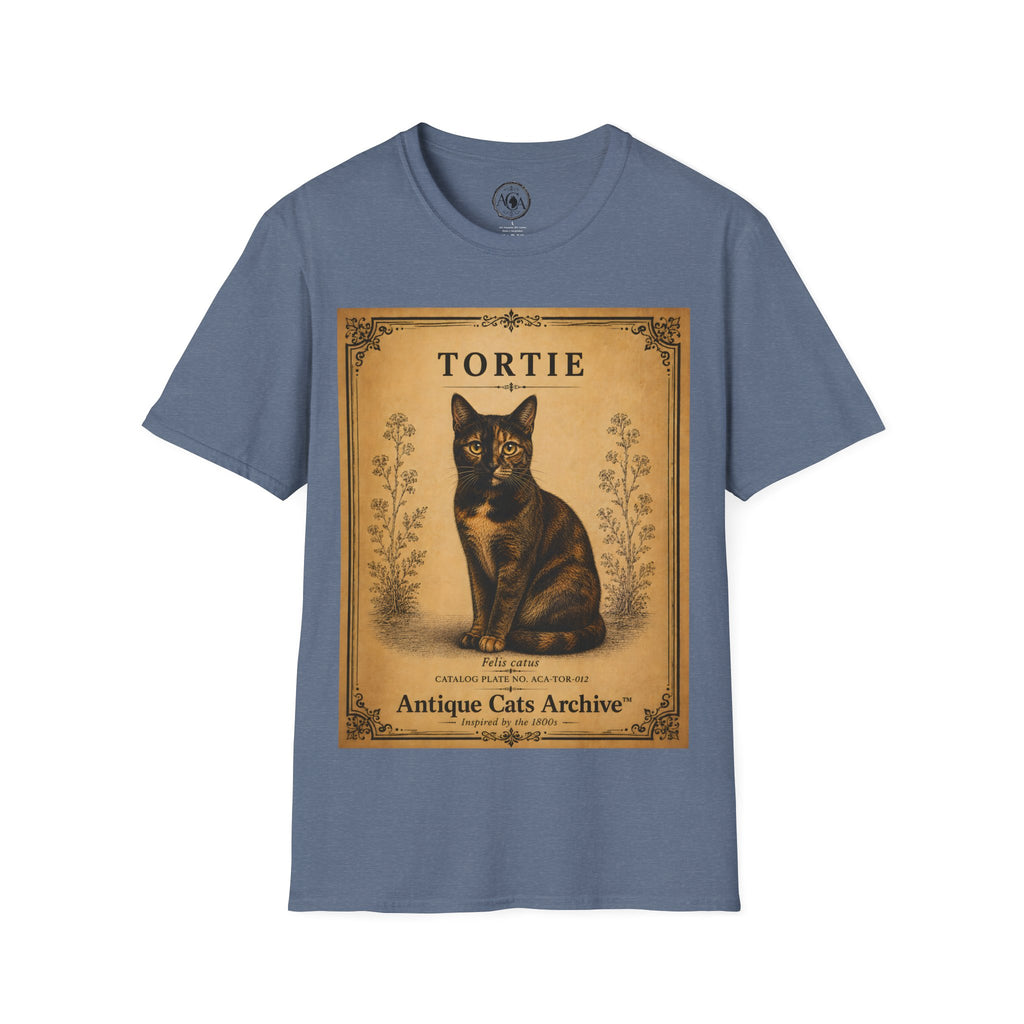 Tortie Cat T-Shirt | Vintage Tortoiseshell Cat Illustration | Antique Cats Archive™