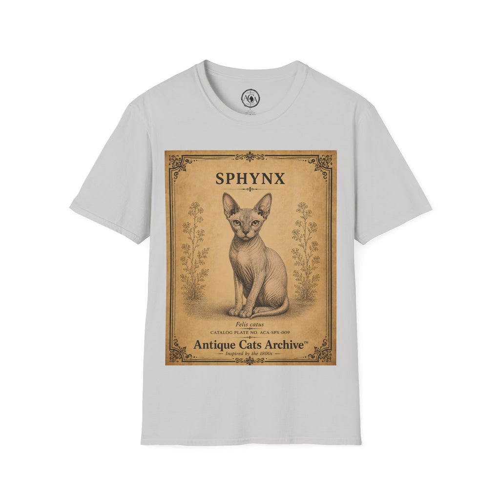 Sphynx Cat T-Shirt | Vintage Cat Illustration | Antique Cats Archive™