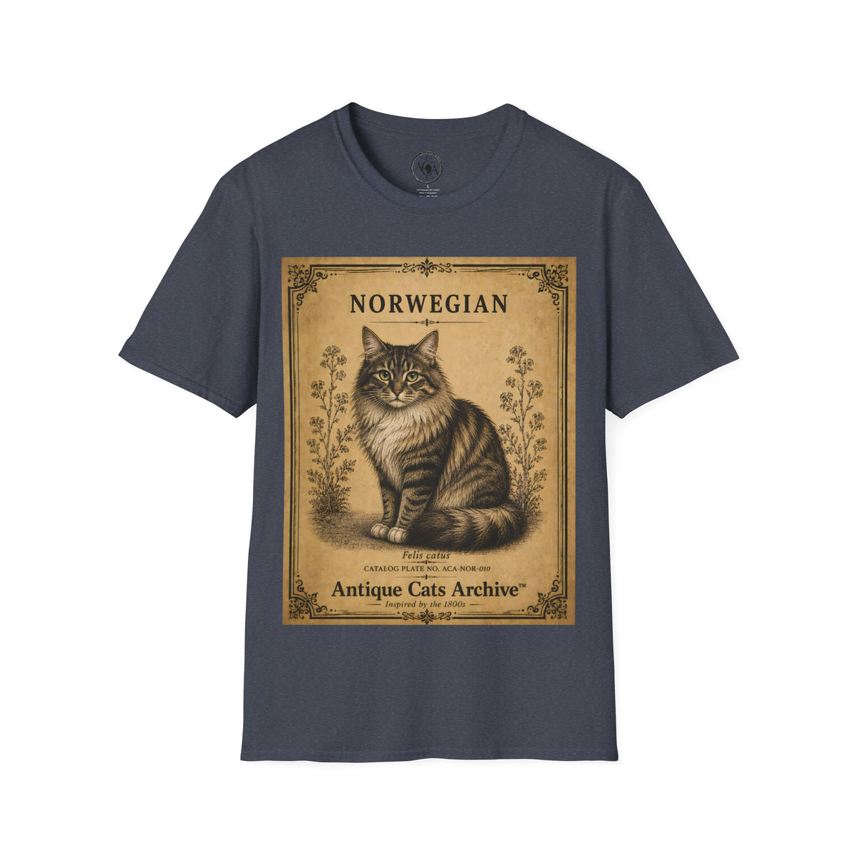 Norwegian Forest Cat T-Shirt | Vintage Cat Illustration | Antique Cats Archive™