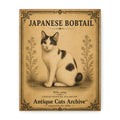 Japanese Bobtail Cat Canvas | Vintage Antique Cats Archive Wall Art