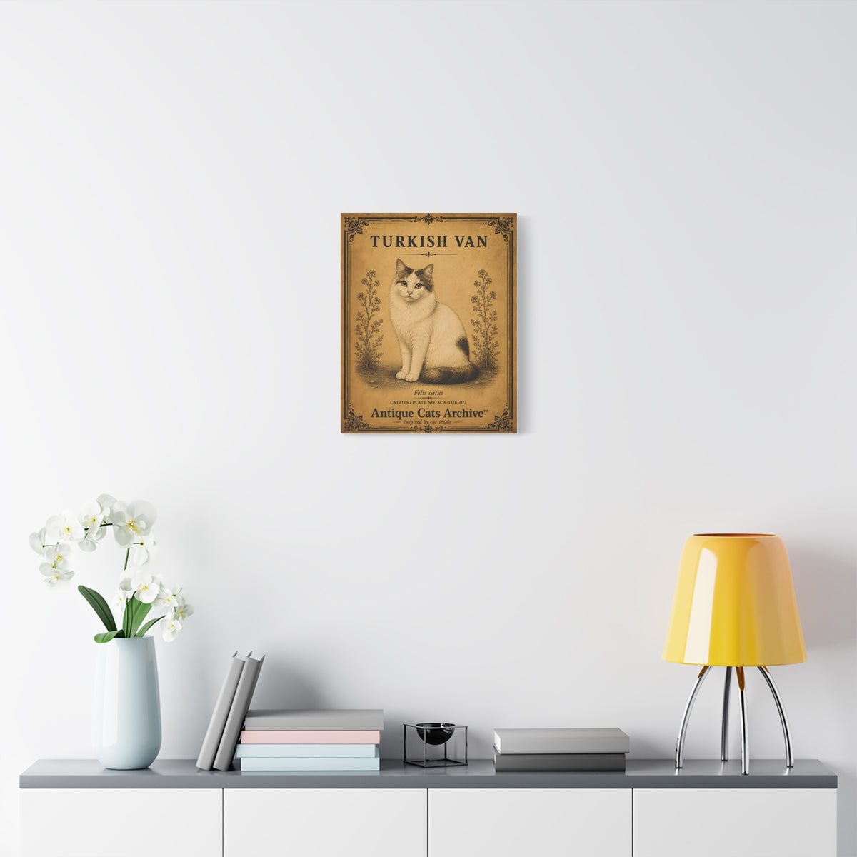 Turkish Van Canvas Wall Art | Vintage Cat Portrait | Antique Cats Archive™