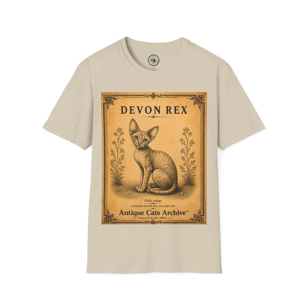 Devon Rex Cat T-Shirt | Vintage Cat Illustration | Antique Cats Archive™