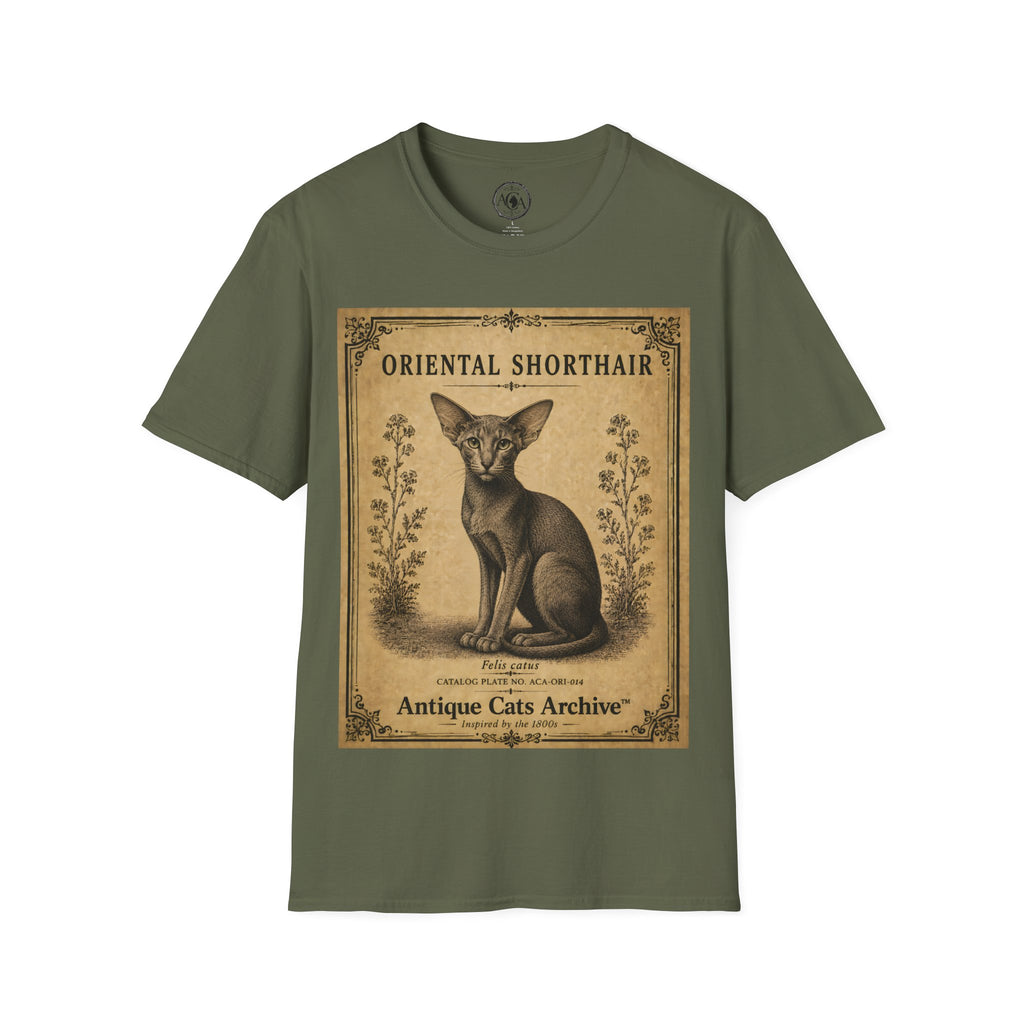 Oriental Shorthair Cat T-Shirt | Vintage Cat Illustration | Antique Cats Archive™
